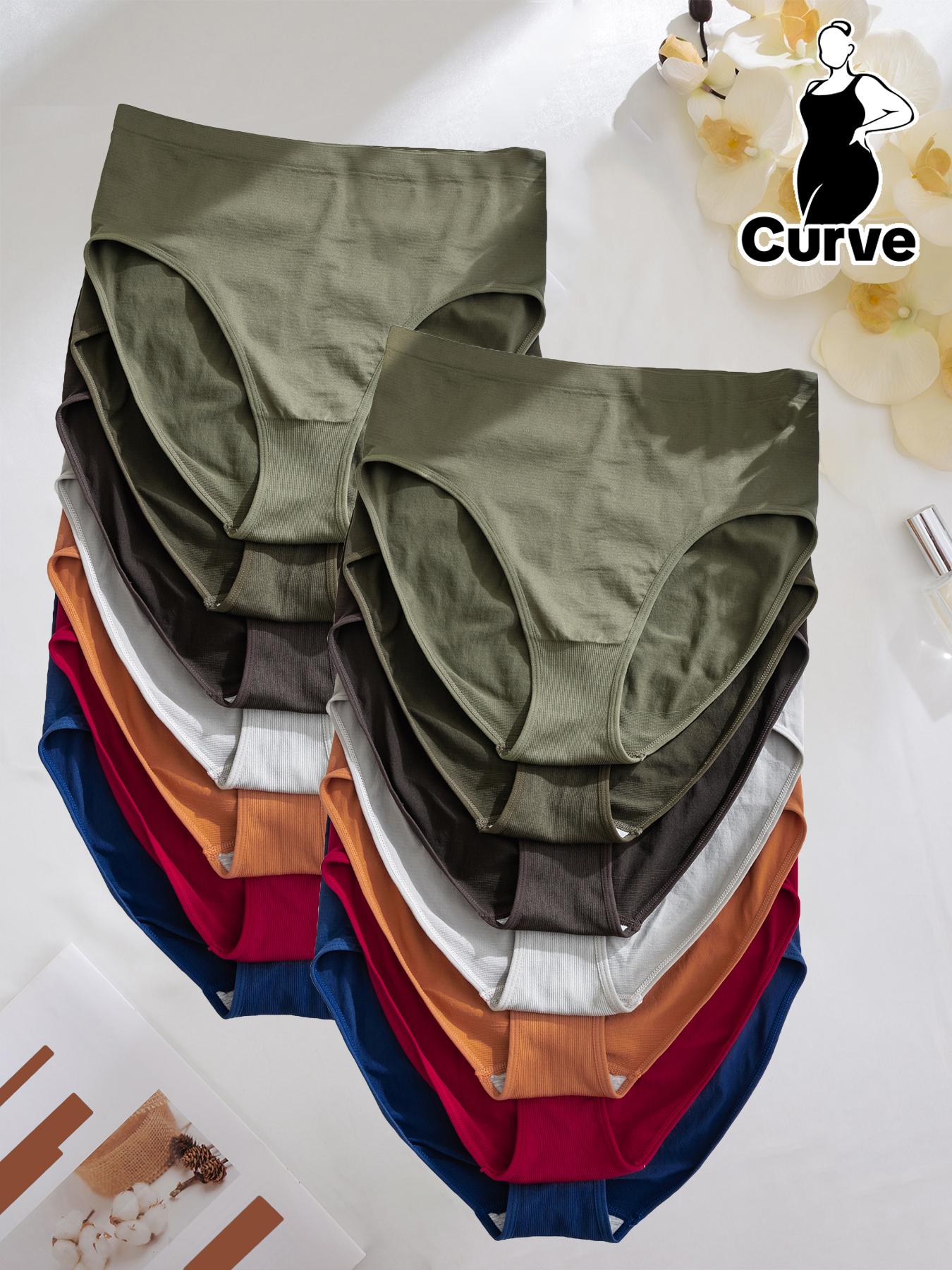 【Plus Size】 Solid Color Knicker, Soft Comfy Breathable Panty for Daily Wear, Women's Underwear for All Seasons