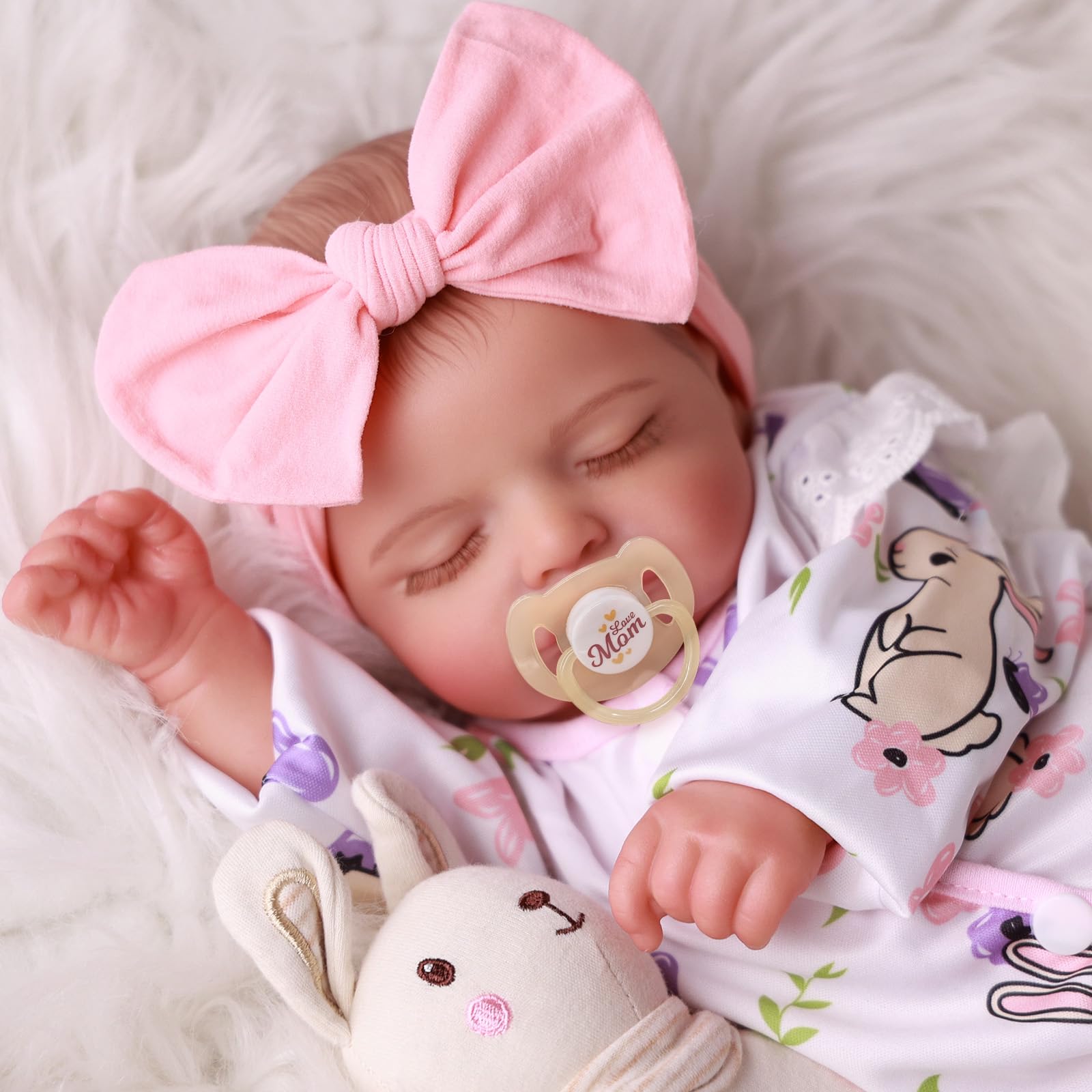 BABESIDE 12/17/20 Inch Lifelike Reborn Baby Dolls Soft Full Body, Realistic Baby Doll Sweet Sleeping Soft Vinyl Real Life Baby Dolls Cute Girl with Toy Accessories Gift Set for Kids Age 3+