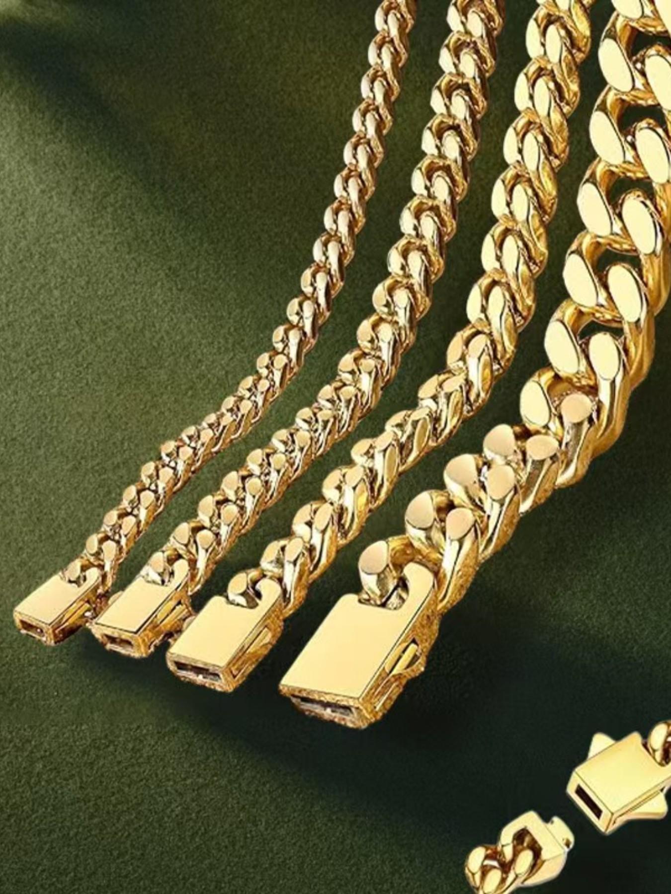 Titanium Steel Cuban Link Chain Necklace for Men Women, Non Tarnish Hypoallergenic Curb Chain, Hip Hop Jewelry for Gift