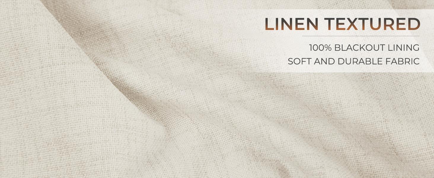 Inovaday 2pcs Blackout Curtains Linen Curtains For Living Room, Back Tab Thermal Insulated Black Out Curtains Farmhouse Style Heavy Duty Easy Maintenance Outdoorfun