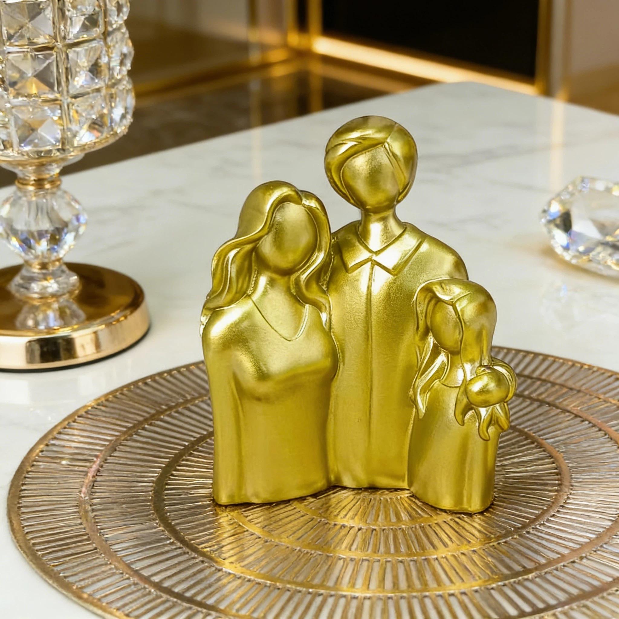 Warm Family Resin Sculpture, Healing Series, Multiple Colors Available, Entryway TV Cabinet Decor, Perfect Gift for Holidays