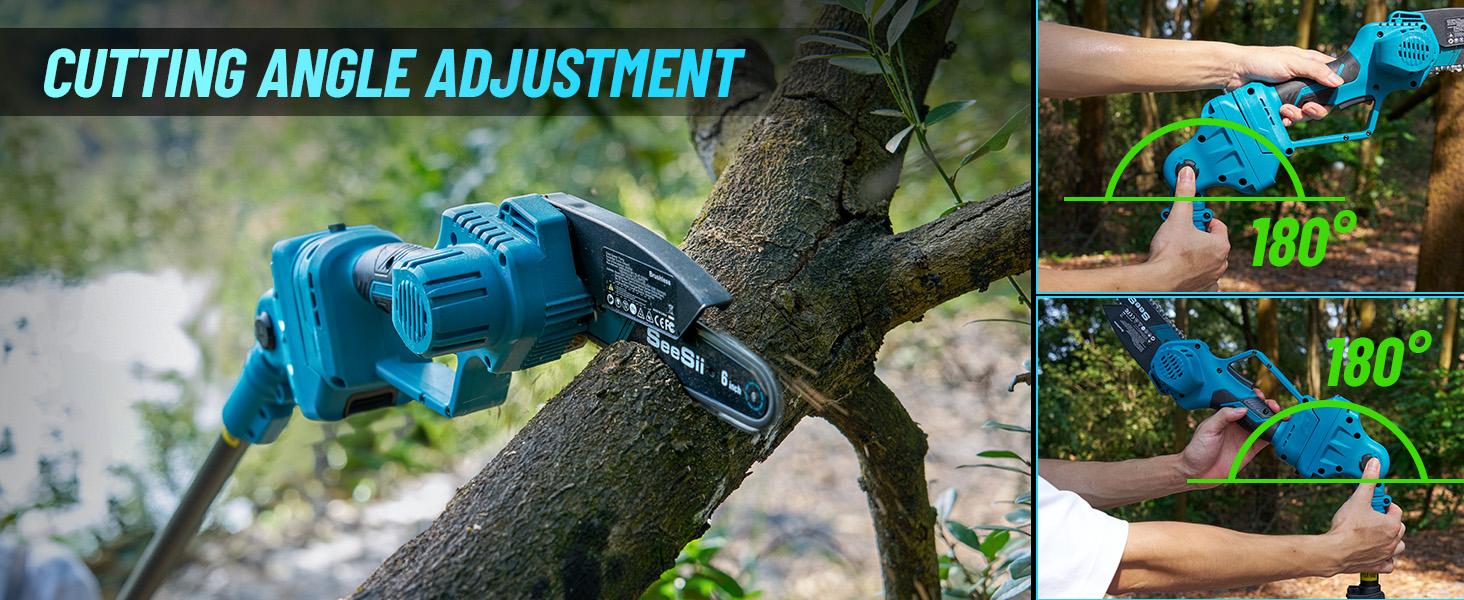 SeeSii 2-IN-1 Cordless Pole Saw & Mini Chainsaws, 6" Brushless Chain Saw with 2x 2.0Ah Battery, 16-Foot MAX Reach Brach Tree Saw with Extension Pole for Wood Cutting Garden CH600B #TikTokShopBlackFriday SeeSii 2-IN-1 Cordless Pole Saw & Mini Chainsaws, 6" Brushless Chain Saw with 2x 2.0Ah Battery, 16-Foot MAX Reach Brach Tree Saw with Extension Pole for Wood Cutting Garden CH600B #TikTokShopBlackFriday