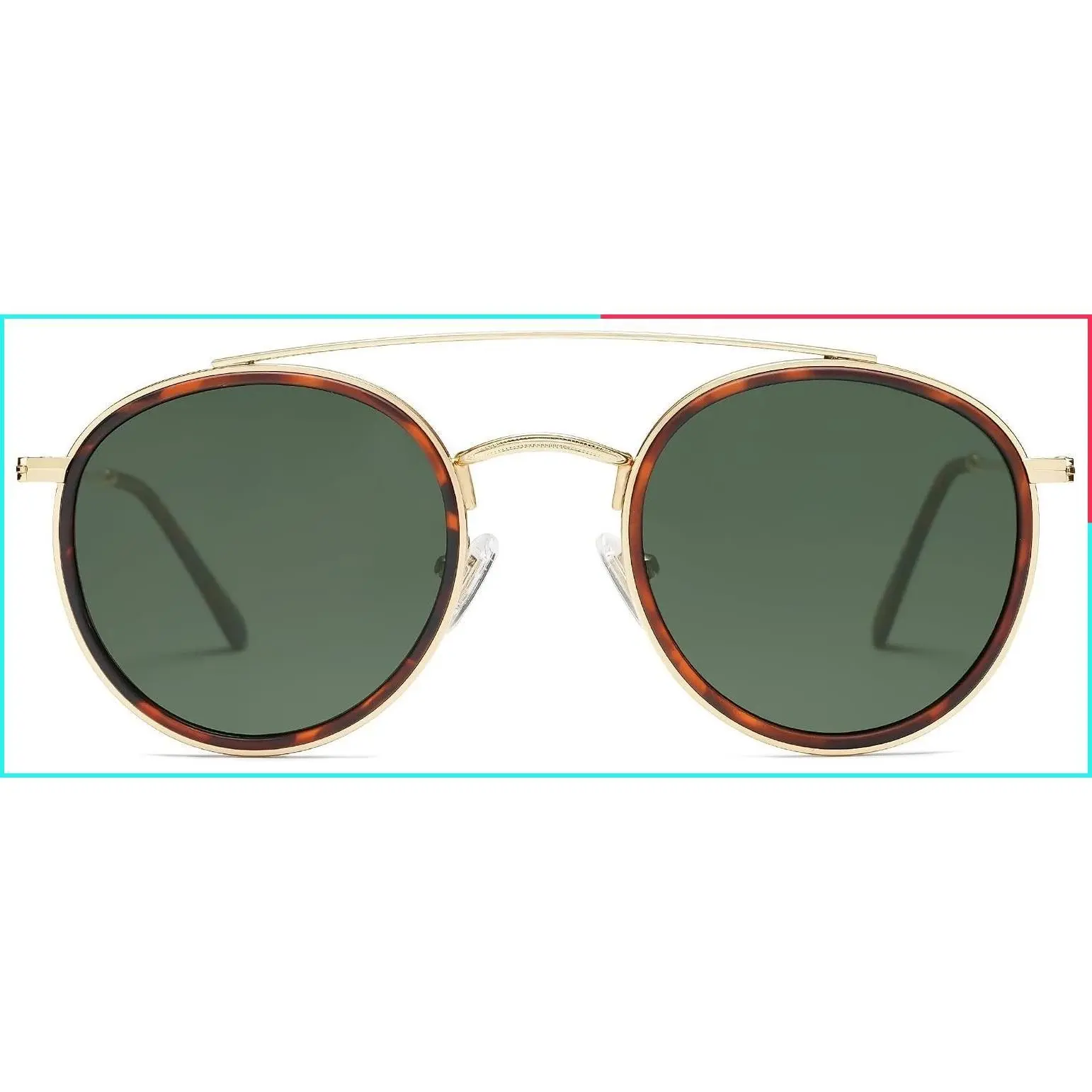 Retro Round Polarized Sunglasses for Men Women Double Bridge Circle Sunnies