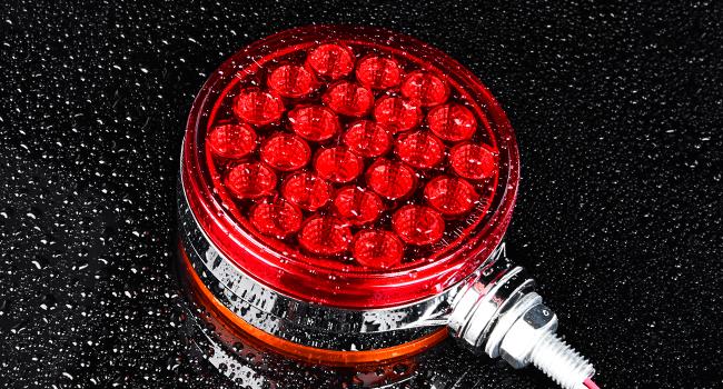 Nilight Round Double Face Fender Pedestal Light 2PCS 48LED Amber Red Brake Turn Marker Tail Light w/Stud Mount for Mack Kenworth Freightliner Truck Trailer Towing light bar  dealsforyoudays