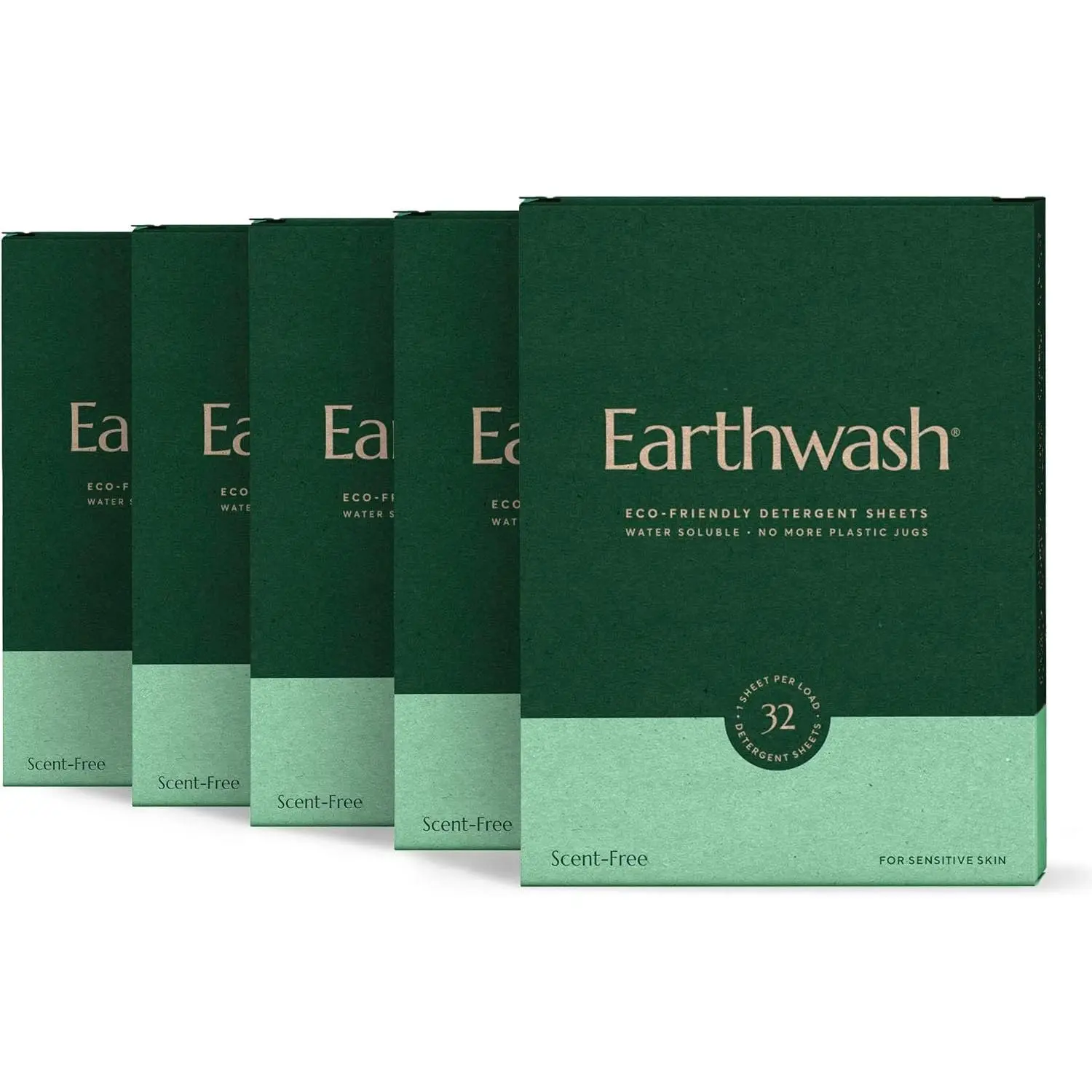 Earthwash Laundry Detergent Sheets (Up To 320 Loads) 160 Scent Free Sustainable Sanitizer Strips - Ideal for Travel &  Liquidless Laundry by