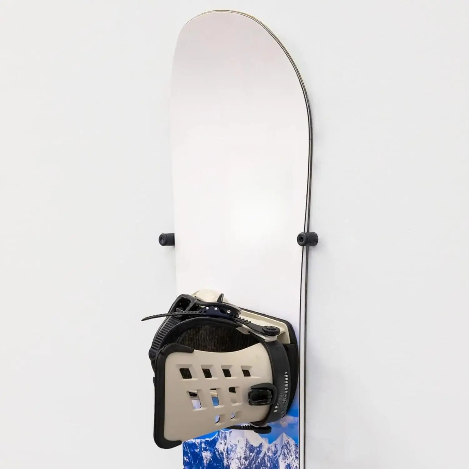 Adjustable Rubber Minimalist Snowboard Wall Mount - Cinch-Style Universal-Size Indoor Storage Rack for Home/Office Wall Graphics Display
