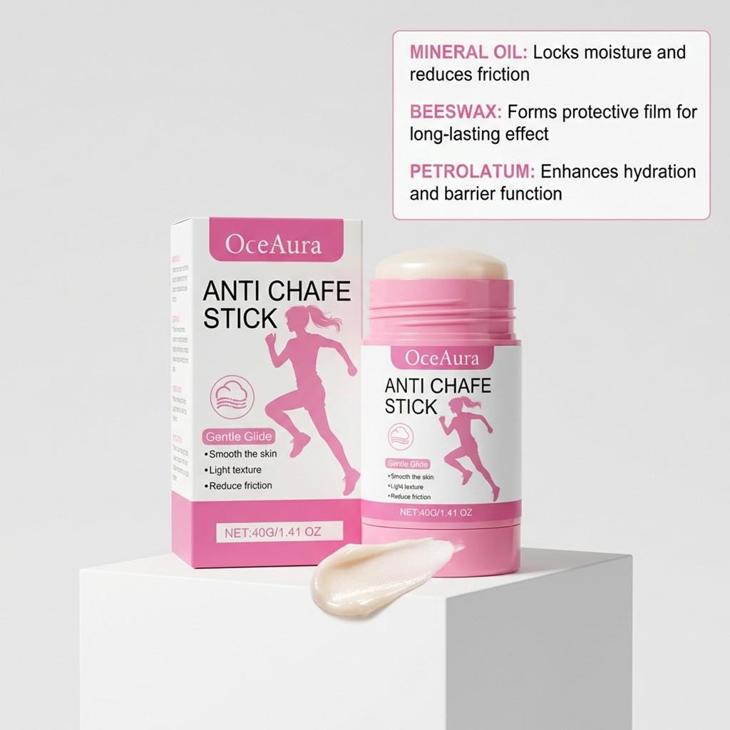Oceaura Skin Soothing Anti-Friction Stick, Sports Friction Relief Balm, Reduces Irritation, Refreshing Non-Sticky, Portable