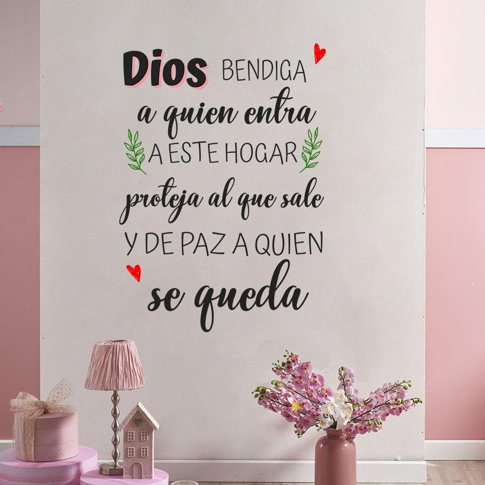 Spanish God Bless Quote Wall Stickers Entryway Bedroom Christian Bible Verse Wall Decals Living Room Wall Decor