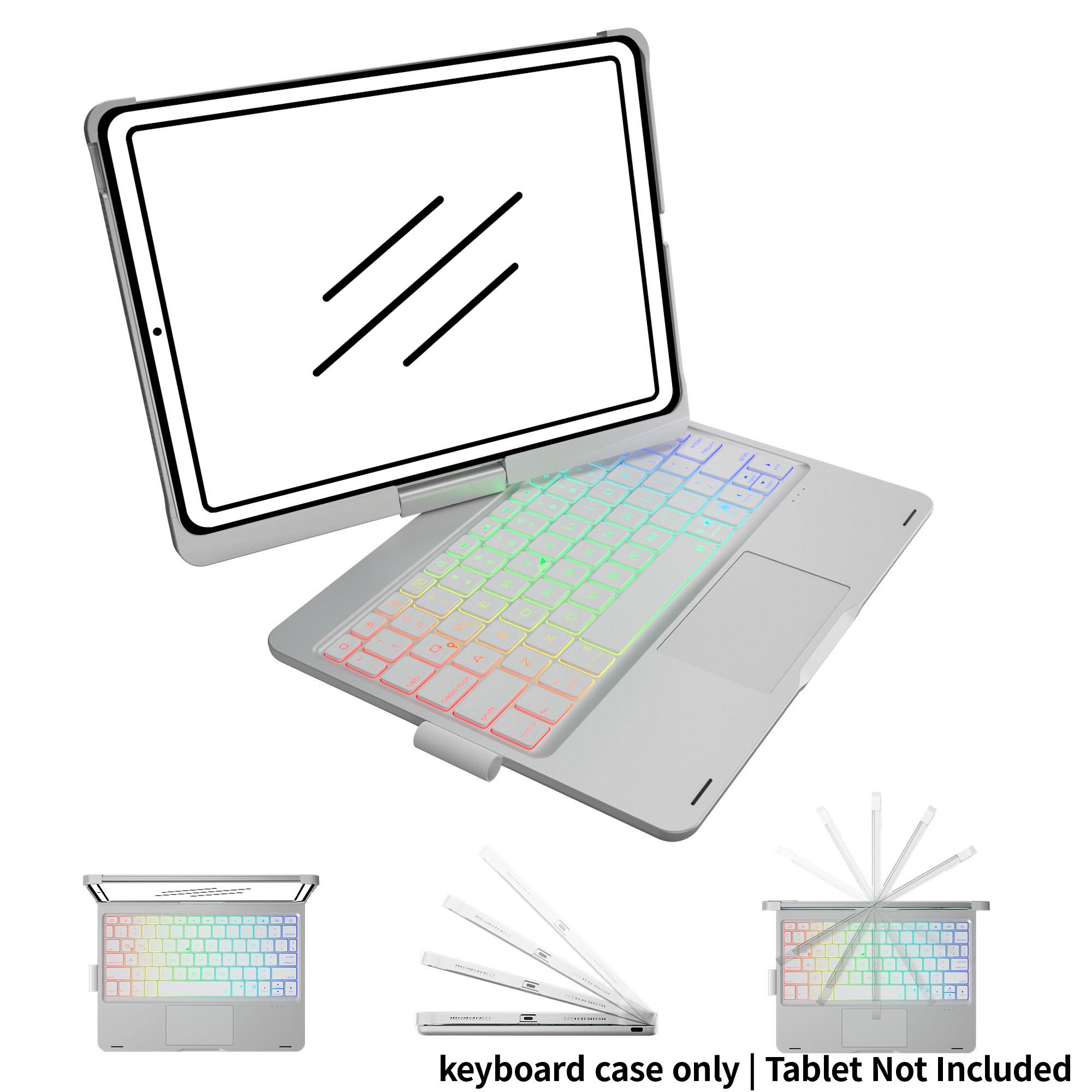 [only keyboard case,Tablet Not Included]for iPad 10th 11th (A16) Generation Case with Keyboard, For iPad Air 11 inch case (M4/M3/M2), for iPad Pro 11 (4th/3rd/2nd/1st) & iPad Air 5/4, Trackpad, 360° Swivel, Backlit