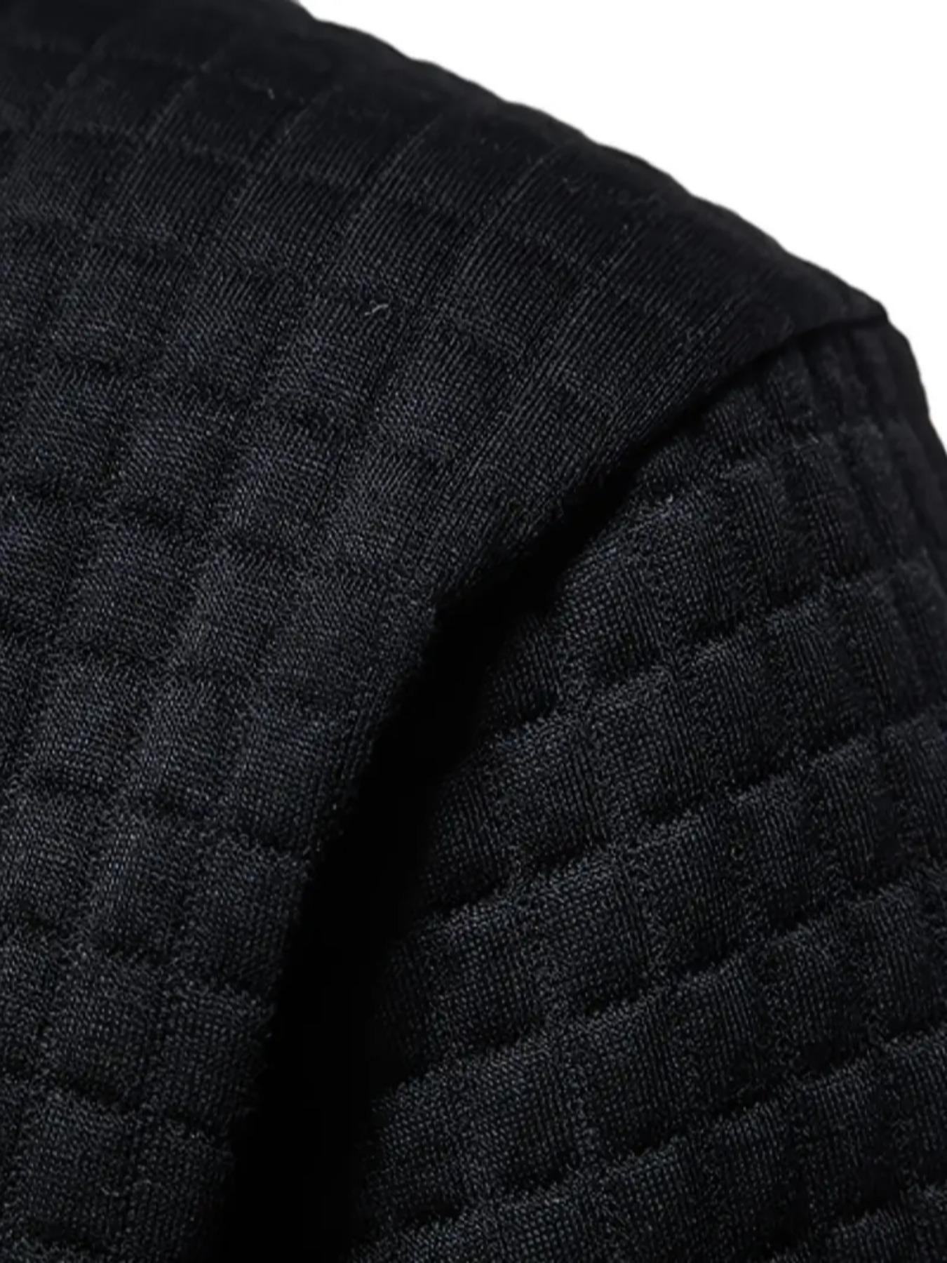 Men's Waffle Hoodie Sweatshirt, Fashionable Label Design, Comfortable Sportswear, Soft Fabric for Sports and Casual Use