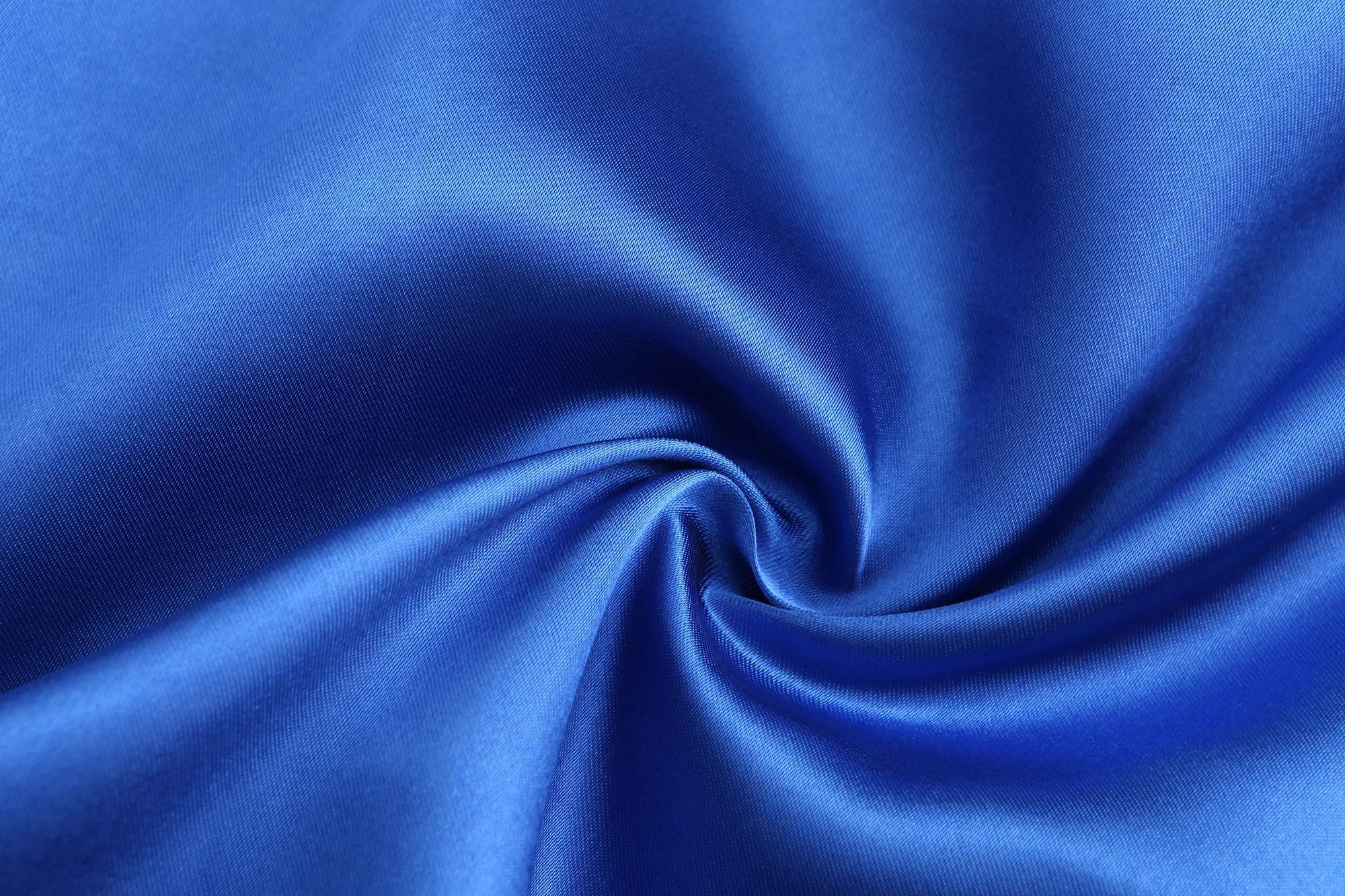 Team Bride Satin Kimono Lounge Robe, Royal Blue Bridesmaid Bathrobe with White Letters, Wedding Party Stress Relief Loungewear