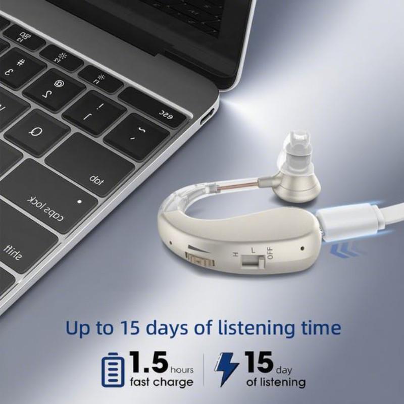 Mobile phone sound amplifier, hearing aid, personal sound amplification headphones, adjustable volume enhanced headphones, lightweight and comfortable full-ear headphones suitable for the elderly and adults, suitable for daily use.