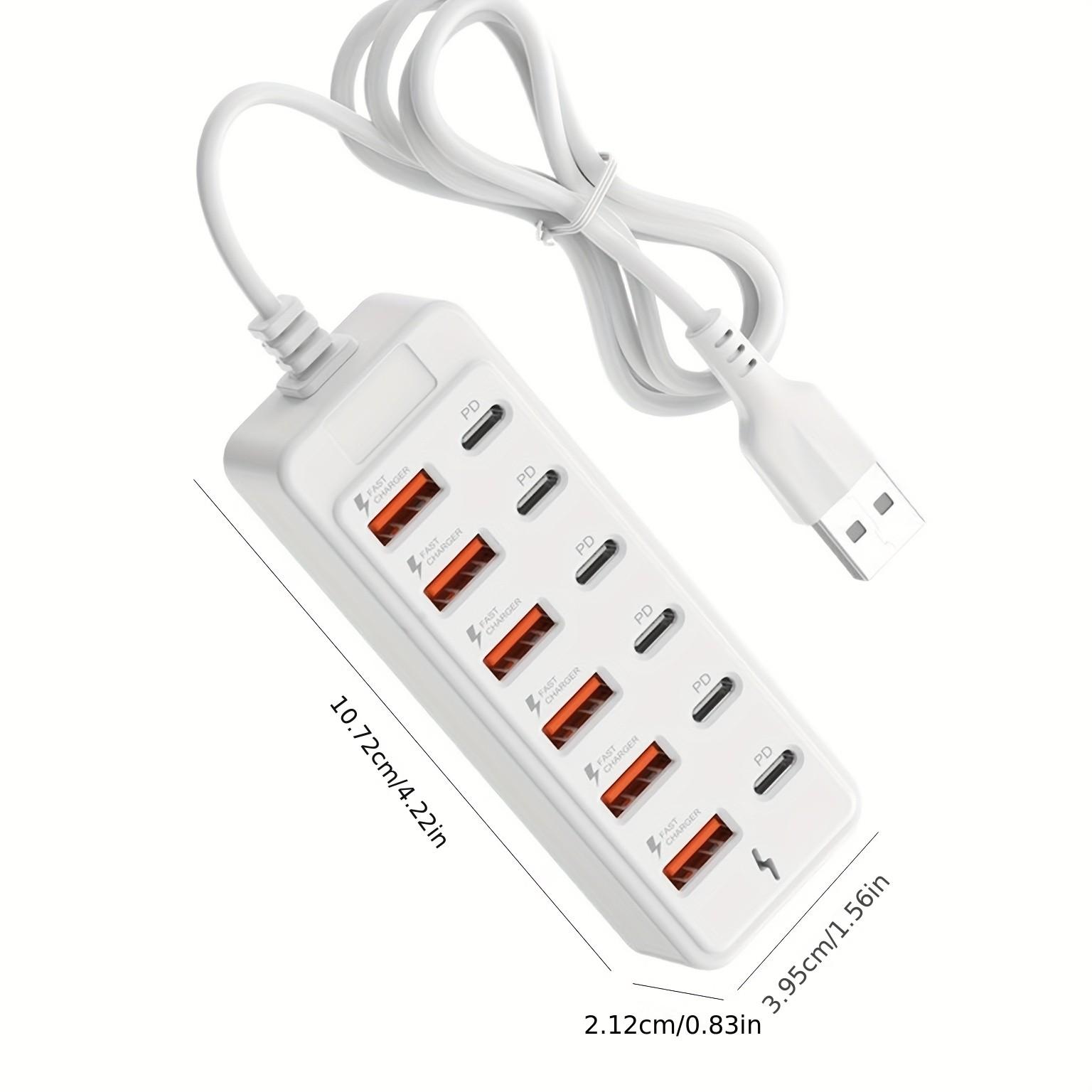 12-In-1 66w Fast Charging Station, 6 USB Ports + 6 Type-C PD Fast Charge Ports, Compatible with iPhone, Macbook, Laptop, Phone, Tablet, Game Console