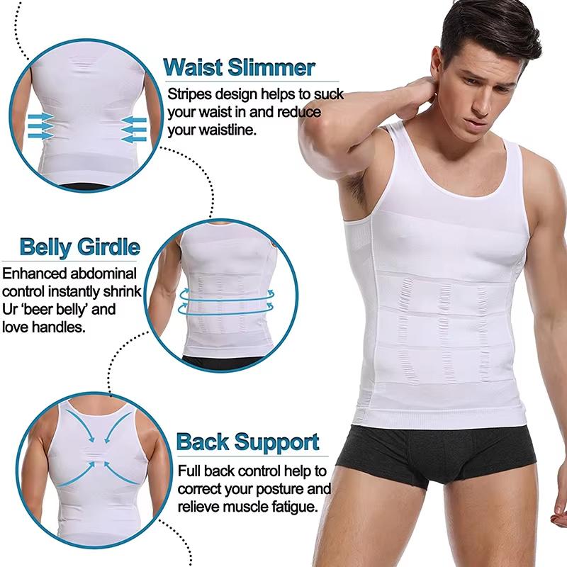 high quality Men's Body Shaper Shirt Tummy Vest Thermal Compression Base Layer Muscle Tank Top Shapewear sauna vest high quality Men's Body Shaper Shirt Tummy Vest Thermal Compression Base Layer Muscle Tank Top Shapewear sauna vest