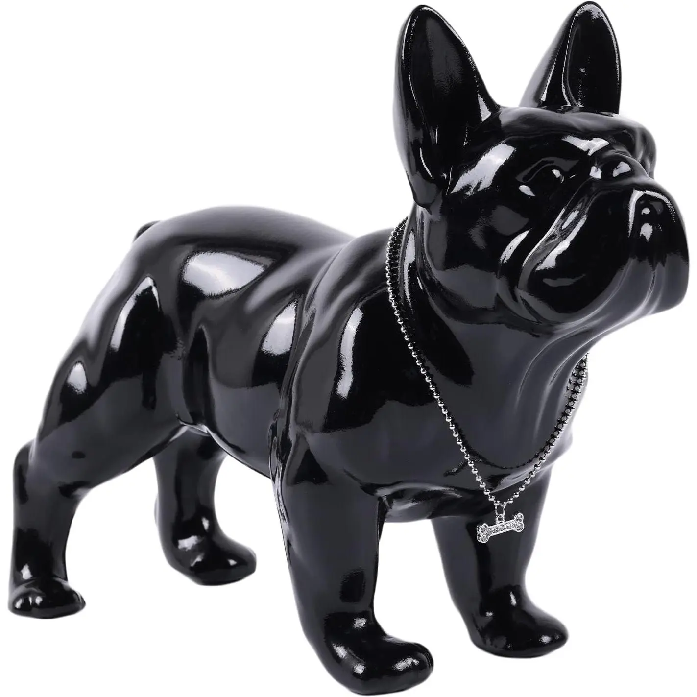 10in French Bulldog Decor, Black Bulldog Statue, Resin Dog Statue for Home Decor - TV Stand, Desk, Table, Bedroom, Shelves, Desktop