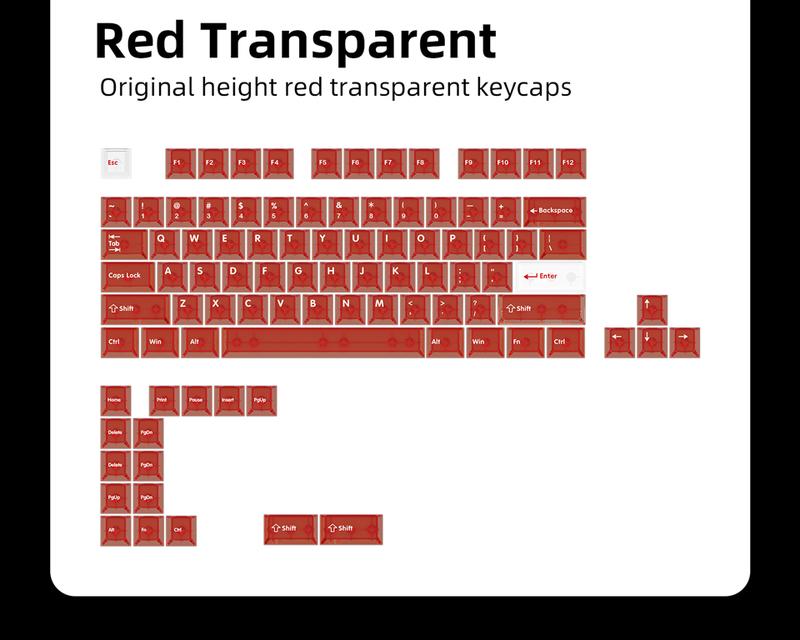 Latenpow Foggy Transparent Keycaps PBT Keycap Set for Mechanical Gaming Keyboard DIY 68/75 Layout 94 Keys