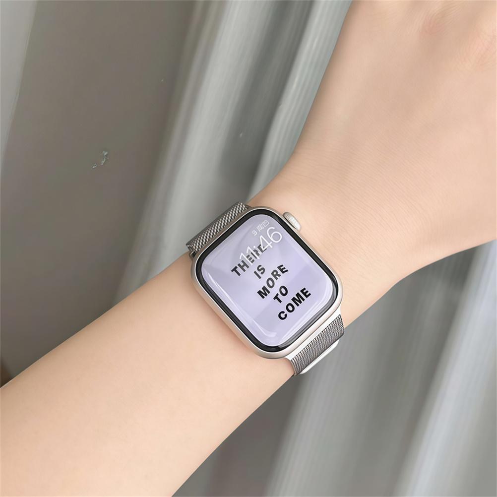 Milan strap for Apple Watch with Milanese strap and magnetic clasp Series 11/10/9/8/7/6/5/4/3/2、SE1/SE2/SE3、Ultra 1-3， 38mm、40mm、41mm、42mm、44mm、45mm、46mm、49mm  Sizes available - Men's and Women's, Stainless Steel Mesh Magnetic Strap