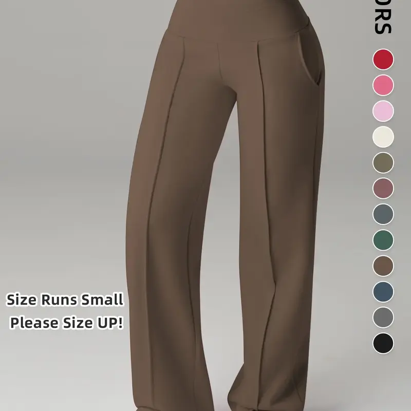 【Black Friday】Women's Plain Loose-Fit Straight-Leg Sweatpants, Regular and Tall, High-Waist Sport Pants with Pockets, Comfortable Daily Wear #GLOBAL PICKS