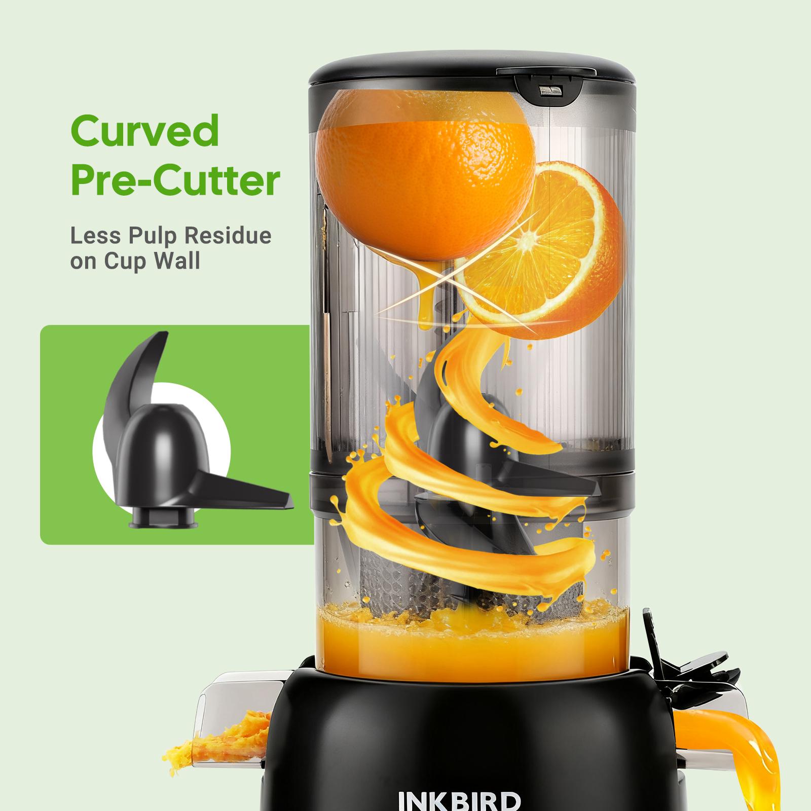 INKBIRD Compact Electric Slow Juicer, Cold Press Juicer, Accommodates Whole Fruits and Vegetables, Easy to Clean, High Juice Yield (Black) TikTokShopHolidayHaul Smoothie Blender