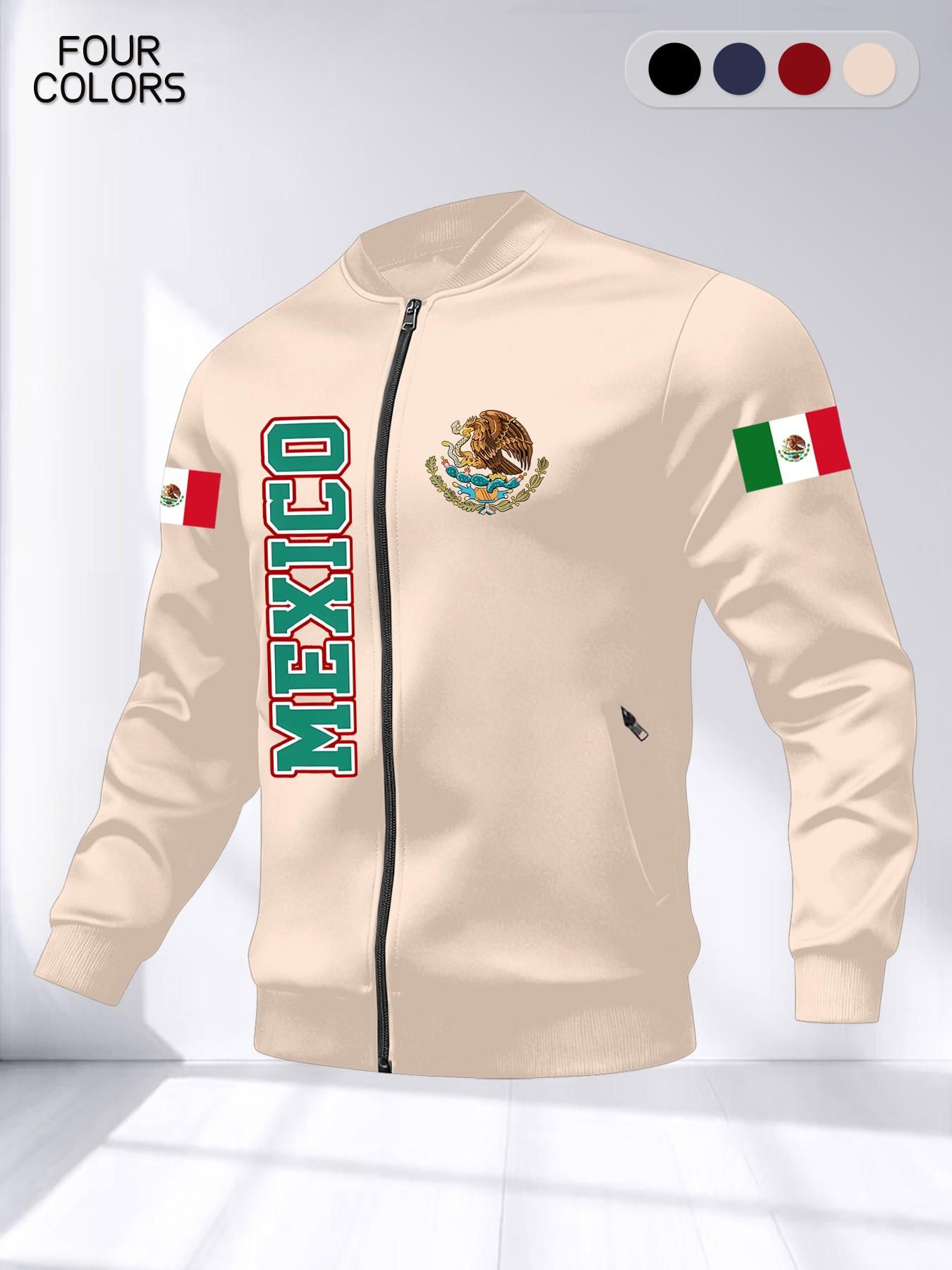 Men's Mexican Style Casual Jacket, Fashion Zipper Pocket Long Sleeve Outerwear, Durable Design for Daily Wear, Comfortable and Stylish Fit
