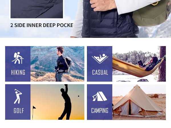 Pioneer Camp Men's Lightweight Puffer Vest Packable Water-Repellent Warm Quilted Sleeveless Outerwear for Work Casual Travel Flat Gilet Army Green SpringStatements