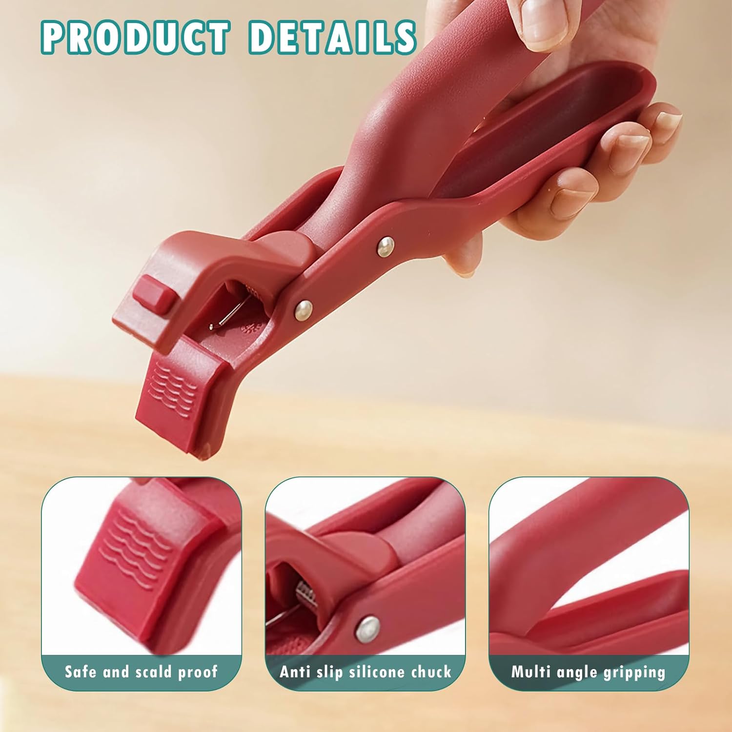Hot Plate Gripper, Multi-Functional Anti-Scalding Tool, Kitchen Tongs Clips, Cooking Silicone Anti-Slip Anti-Scalding Plate Clips, Suitable for Bowls, Plates, Frying Pans, Can Be Used As Stand, Clip, Pliers, Kitchen Utensil, Kitchen Gadget
