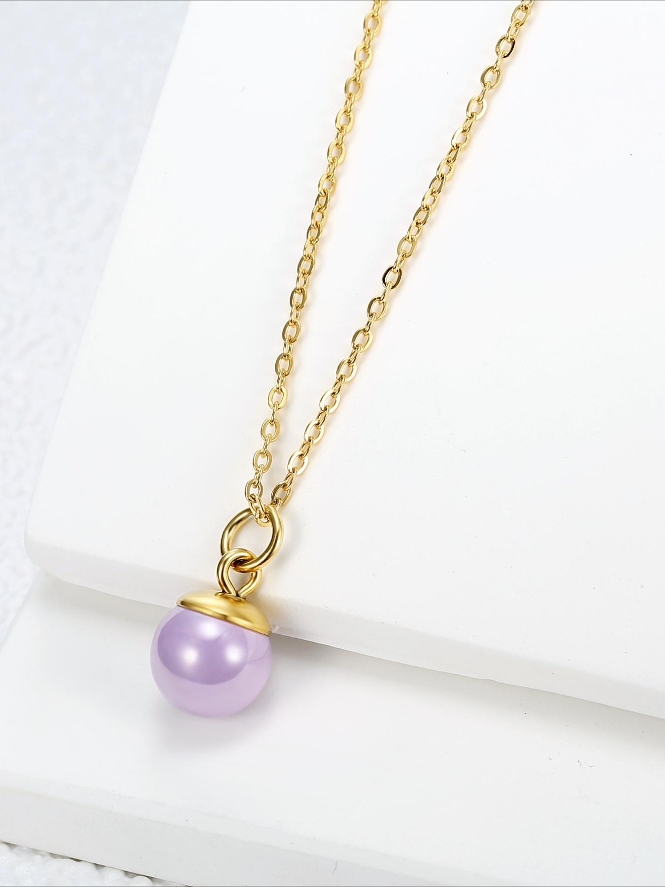 French Elegant Round Bead Necklace Made of Stainless Steel That Does Not Fade and Exudes A Sense of Luxury. Versatile for Daily Wear, Dates, and Dinner Accessories