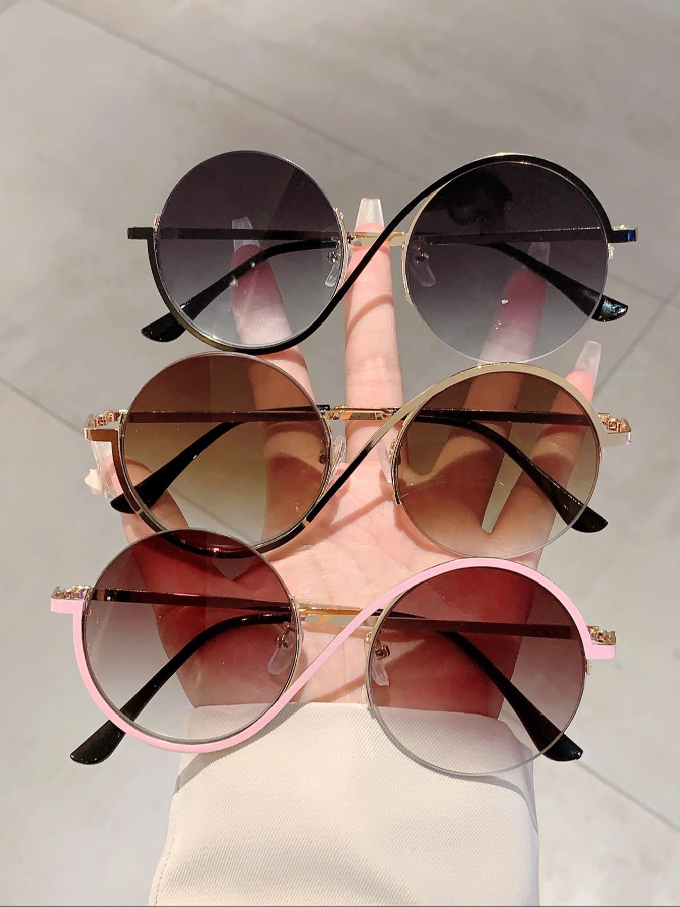 Women's Fashion Round Frame Glasses, Stylish New Design Eyewear for Parties & Daily Use, Elegant Simple Decorative Frames, Trendy Casual Frames, Round Frame Eyeglasses