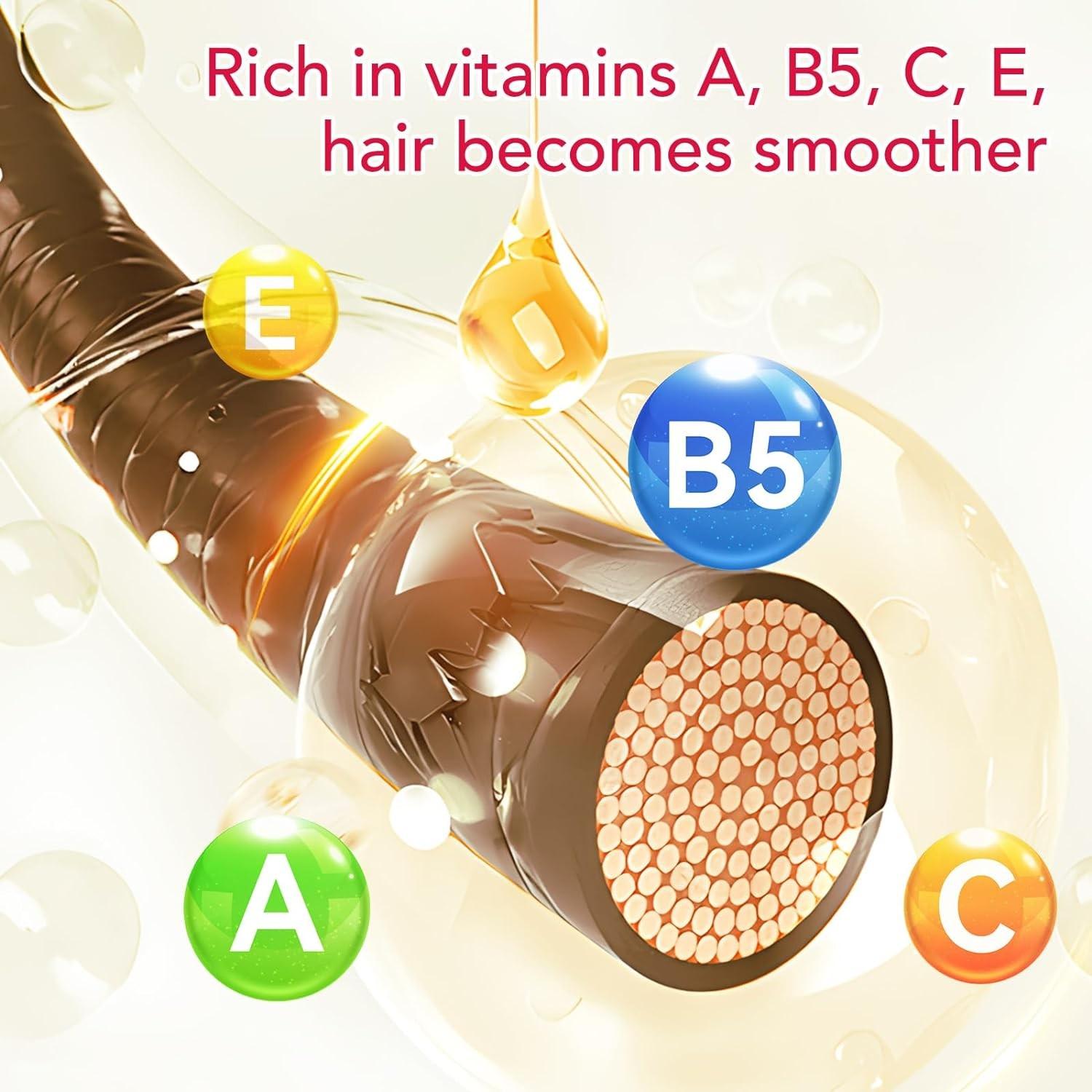 Hair Vitamin Essence Capsules, Haircare Serum, Leave-In Hair Repair Treatment Serum with Moroccan Argan and Avocado Oil plus Vitamins A, C, E and Pro B5, Nourishing Hair, Helps Strengthen and Nourish Hair for Men and Women
