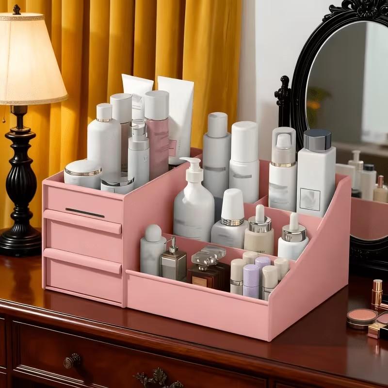 Large Capacity Drawer Organizer, Spacious Interior, Compact Design for Bathroom, Vanity, Desk, Beauty Products, Makeup Brushes, Office Supplies
