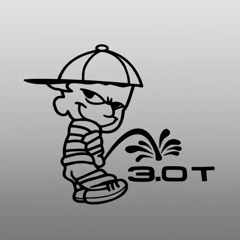 Calvin Peeing on Car Models - Funny Diss Vinyl Decals - Multiple ...