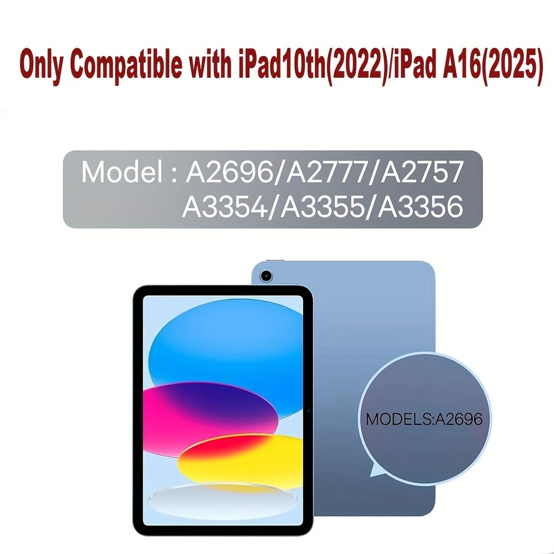 Bluetooth-compatible Keyboard Case for 10th Gen iPad, RGB Backlit Keyboard, Slim Stand Protector, Pen Slot, Shell, Compatible with A16 iPad (2022)