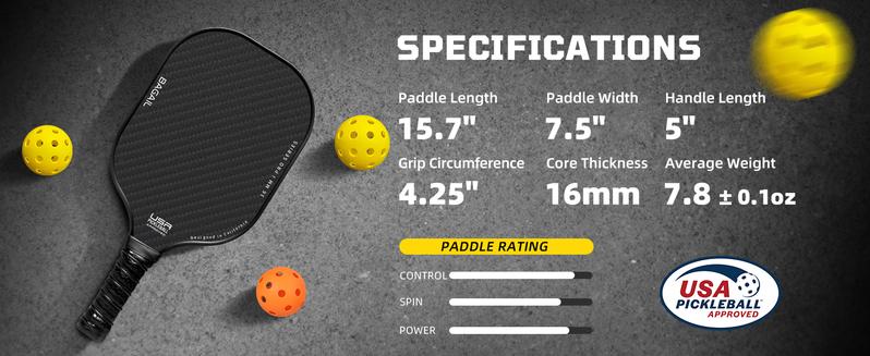 【Holiday Haul】BAGAIL Pickleball Paddles, USAPA Approved Fiberglass Surface Pickleball Set, Lightweight Pickle Ball Rackets with 4 Balls, 1 Bag, Designed in California for Traction and Stability sport family