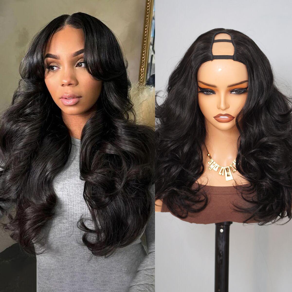 Mscoco Layered Body U Part Human Hair Wig Yaki Straight & Straight Affordable U Part Human Hair Wigs Premium Quality Highlight 1B 22 And 1B 2 30 U Part Wig