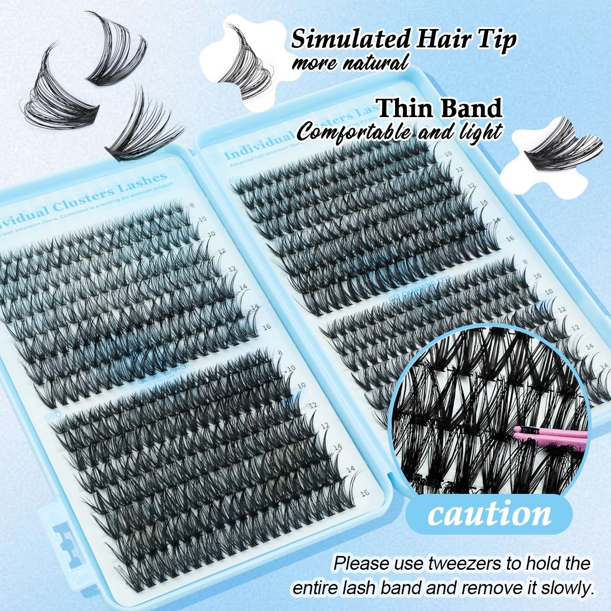 Professional False Eyelash Extension Kit, Diy Lashes Kit, Individual D-Curl Dense Lashes in Mixed Lengths, Beginner-Friendly for Home Use, Easy Application, High Quality Eyelashes