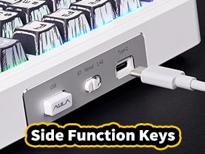 AULA F99 Wireless Mechanical Gaming Custom Keyboard, Full Size Numpad Tri-Mode BT5.0/2.4GHz/USB-C Gasket Hot Swappable, Pre-lubed Linear Switches, RGB Backlit Keyboard for Bluetooth Office Computer rainbow backlit Purple Creamy Budget Keyboard