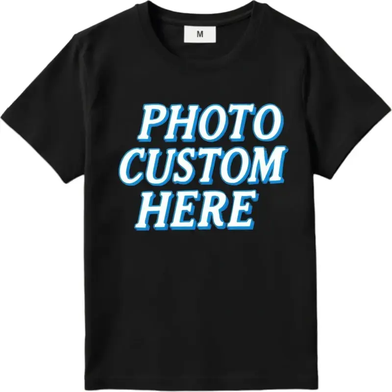 Men's Casual Breathable Cotton Knit Short-Sleeve O-Neck T-Shirt Tops - Pull On Fit, Custom Logo & Photo Option, All Seasons, Machine Washable Menswear