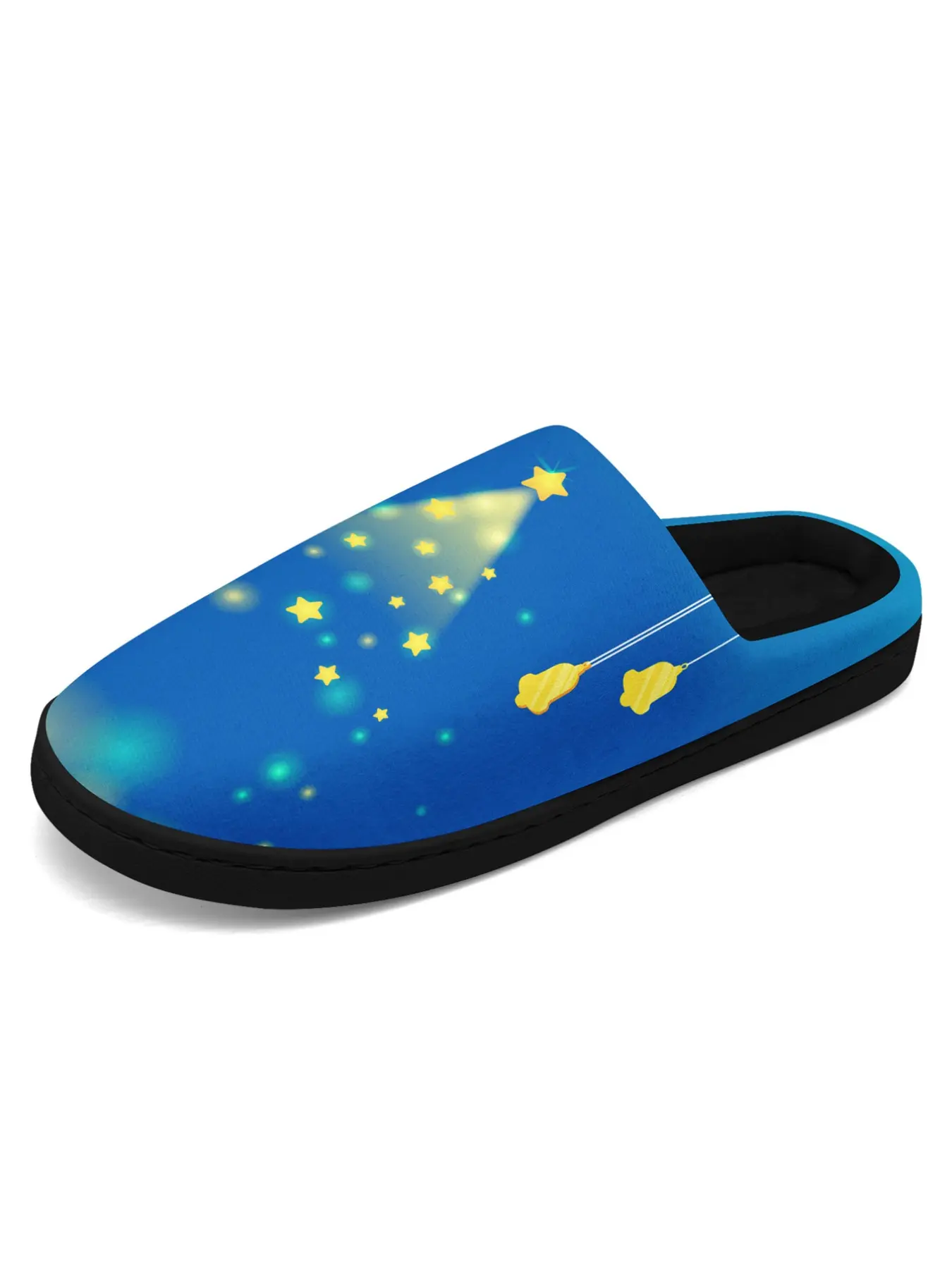 Christmas Men's Warm House Slippers, Men's Home Slippers, Unisex Christmas Bell Bow Star Print Lightweight Indoor Home Slippers, Christmas Party Daily House Shoes for Men & Women