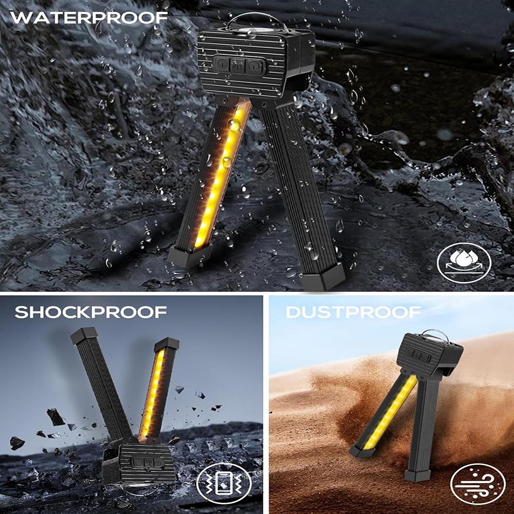 1PC Rechargeable LED Work Lights, Portable Gym Lamp for Posing, 21 Modes Flashlight with Magnetic , 180° Rotate Foldable with Hang Hook Camping Lamp for Camping, Car Repair, Workshop, Emergency