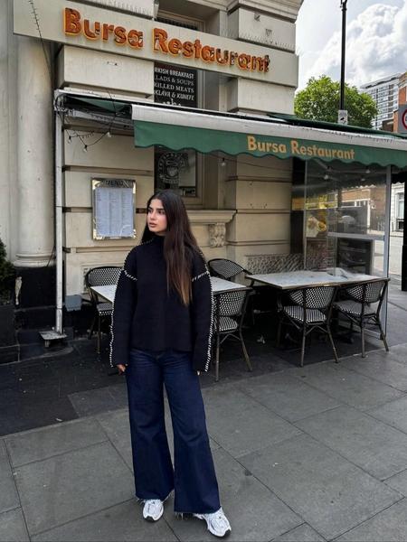 Women's High Neck Loose Knit Sweater, Casual Fall Winter Pullover, Handmade Seam Design, Versatile & Comfortable Fit, Knitwear