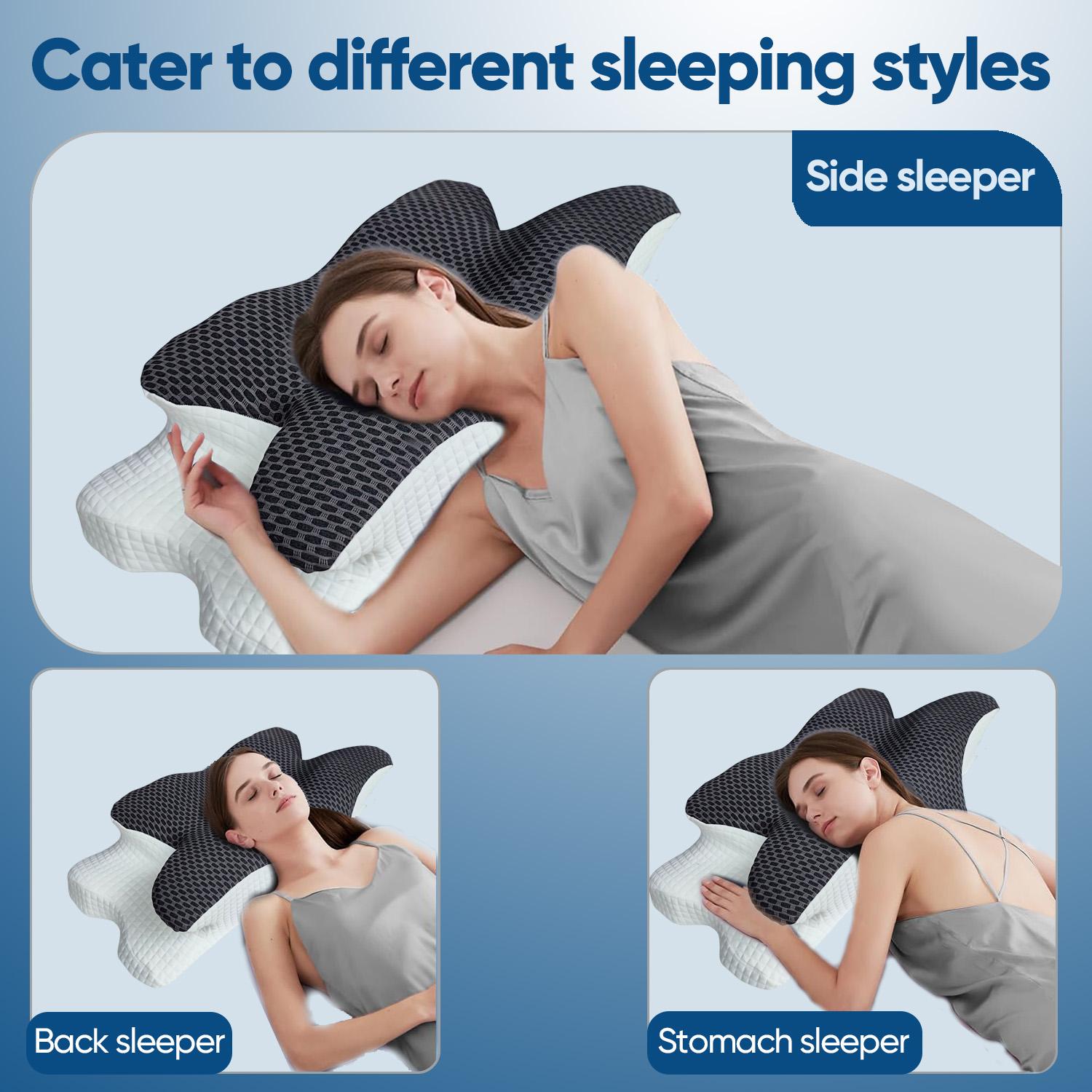 Premium breathable neck pillow for side and back sleepers, supportive memory foam bed pillow for ultimate comfort. Sleep aid, sleep pillow, Christmas gift, holiday gift