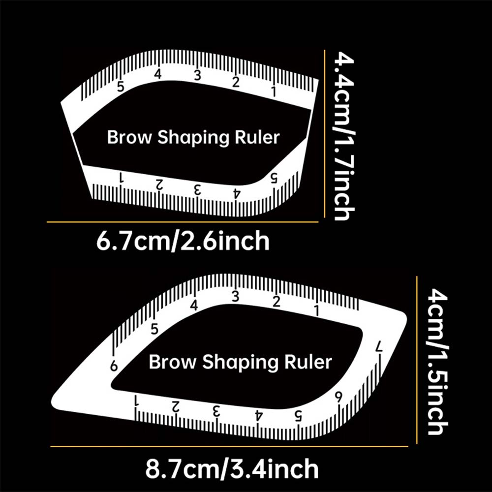 1pc Transparent Eyebrow Mapping Ruler & Eyebrow Stencils - Quickly For Shaping, Reusable Ruler for Symmetrical Eyebrow Design, Salon & Use, Makeup Template Tool for Beginner & Professional