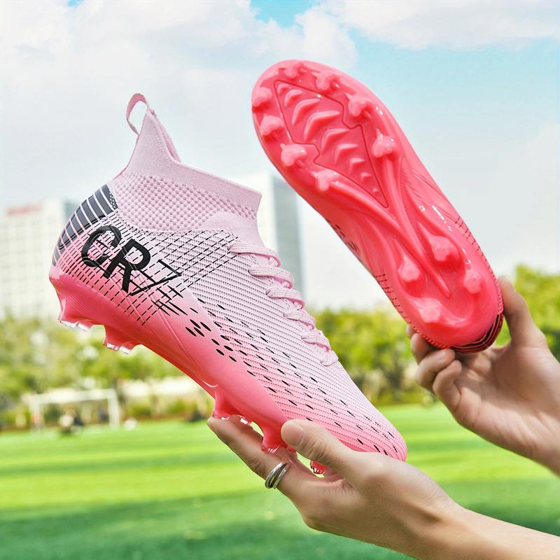 Men's High Top Turf Football Boots, Professional Outdoor Anti-skid Breathable Lace Up TF Soccer Cleats For Summer Rainy Day Training Outdoor Competition soccer shoes soccer boots shoes soccer