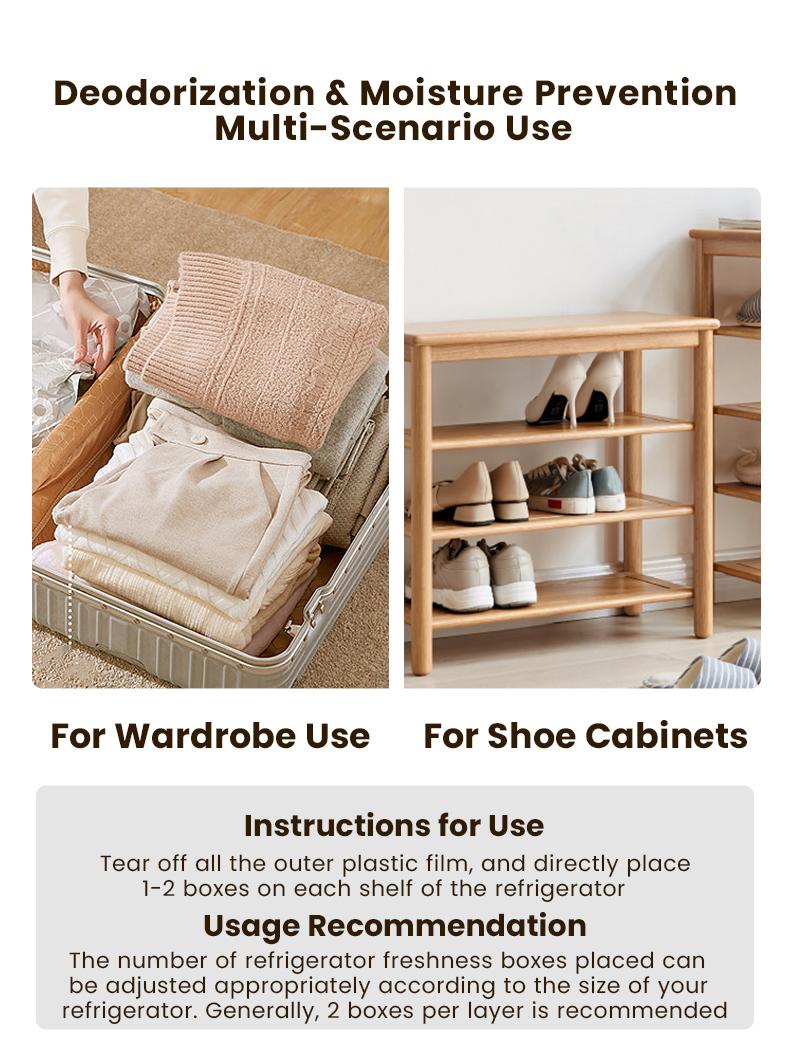 Reusable Fridge and Freezer Deodorizer Unscented Activated Carbon Formula Eliminates Odors Absorbs Moisture Ideal for Refrigerators Freezers Coolers Closets and Trash Can Long-Lasting Performance Universal Fit Extended Food Freshness