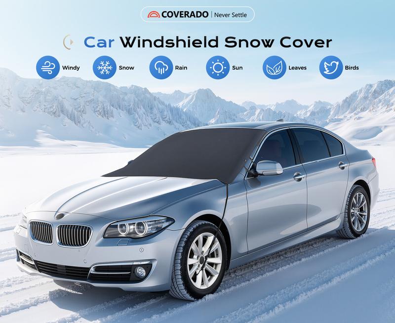 Black Friday Deal! 2025 Upgraded 2-in-1 Windshield Snow Shield Cover - Thickened 600D Oxford Fabric, All-Season Anti-Snow/Ice/Frost & UV Sunshade, with Side Mirror Covers, Easy to Install TikTok Shop Car Windshield Snow Shield - Anti-Snow Protection