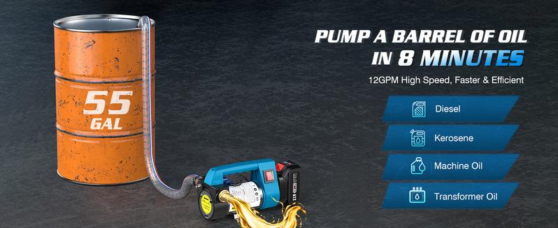 Seesii 21V Cordless Fuel Transfer Pump - 12 GPM Electric Diesel Pump with 2x4.0Ah Batteries, Auto-Shutoff Nozzle & 2x6.6FT Hoses- Portable Kit for Diesel, Kerosene & Machine Oil, Black Friday Deals Seesii 21V Cordless Fuel Transfer Pump - 12 GPM Electric Diesel Pump with 2x4.0Ah Batteries, Auto-Shutoff Nozzle & 2x6.6FT Hoses- Portable Kit for Diesel, Kerosene & Machine Oil, Black Friday Deals