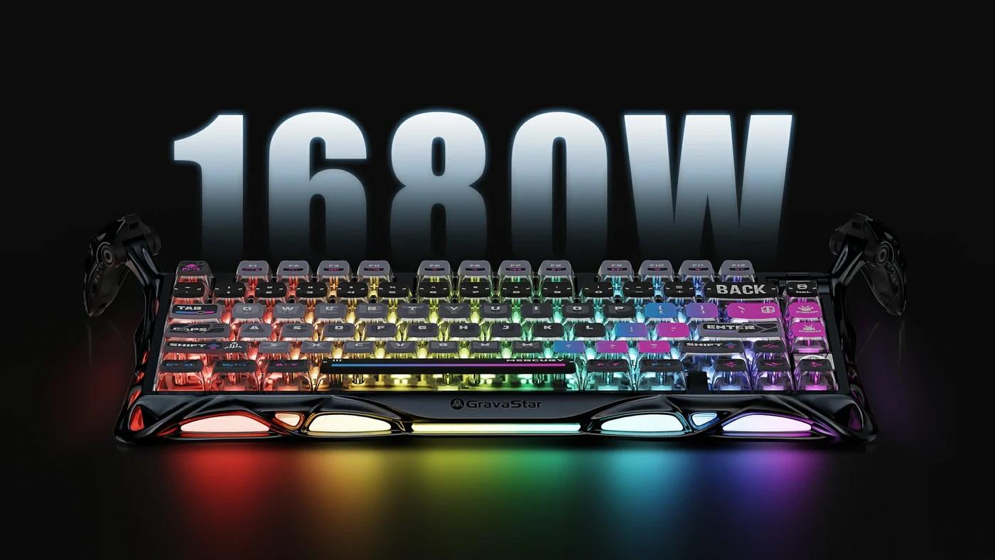 GravaStar Mercury K1 Pro 75% Wireless Mechanical Gaming Keyboard, Gasket Compact Custom Keyboard Hot-Swap Socket, Linear Switches, with RGB Backlit & Frame summerwins