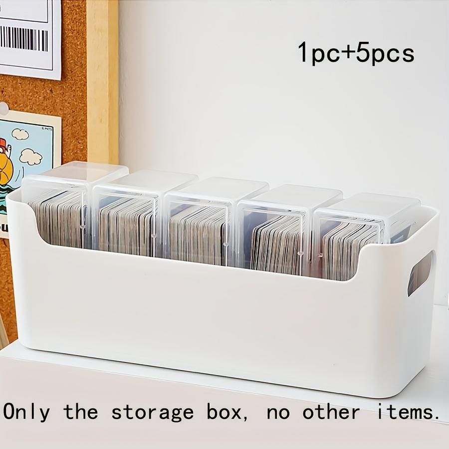 2pc Card Storage Box with 5 Compartments, PP Material Transparent Organizer for Cards & Postcards, Ideal for Young Adults & Students, Durable Plastic Organizers