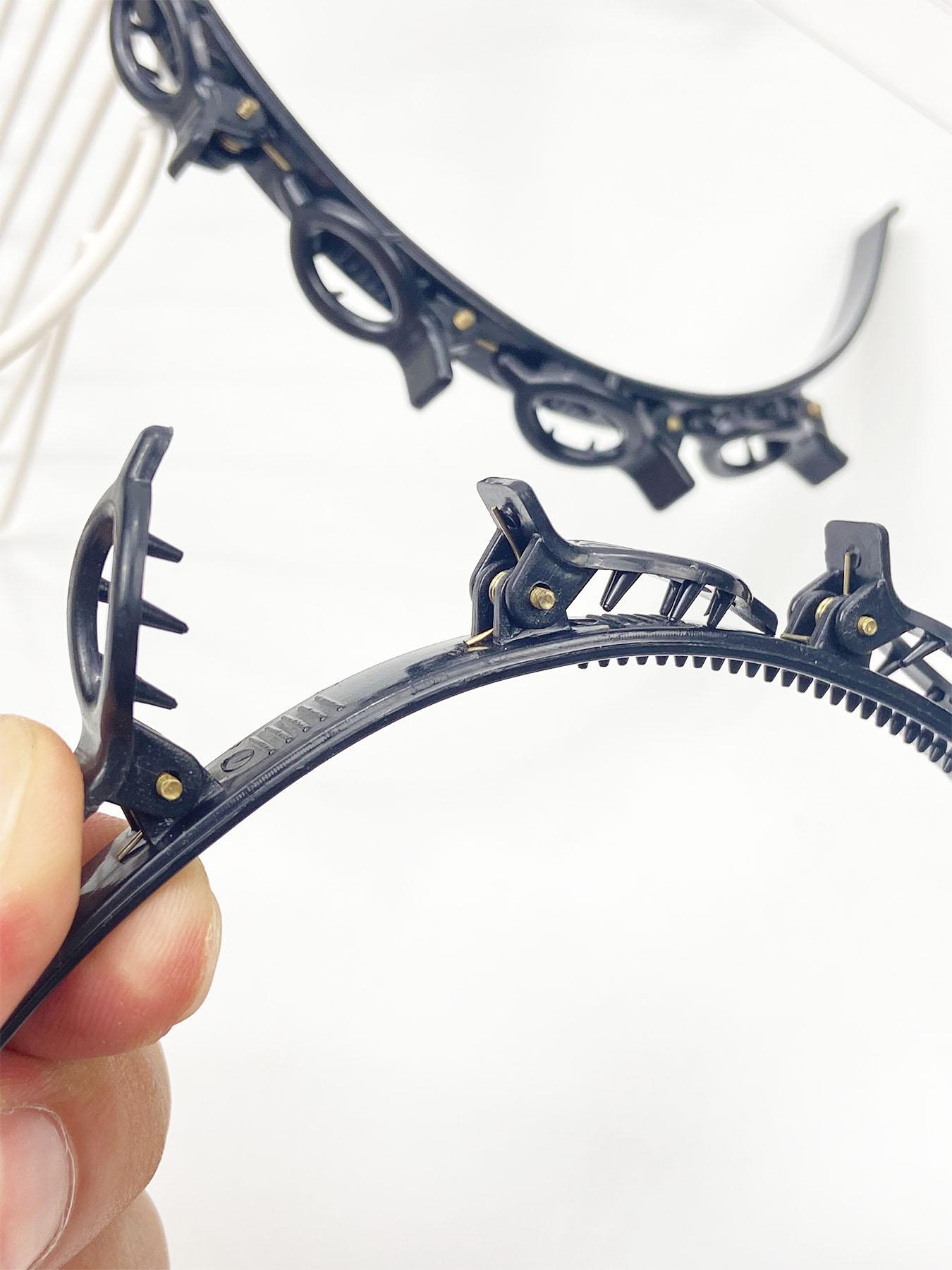 Women's Elegant Minimalist Hair Hoops with Clips, Trendy Simple Style Hair Hoops, Chic All-match Hair Accessories for Hairstyle Decor, Hair Braid Headband