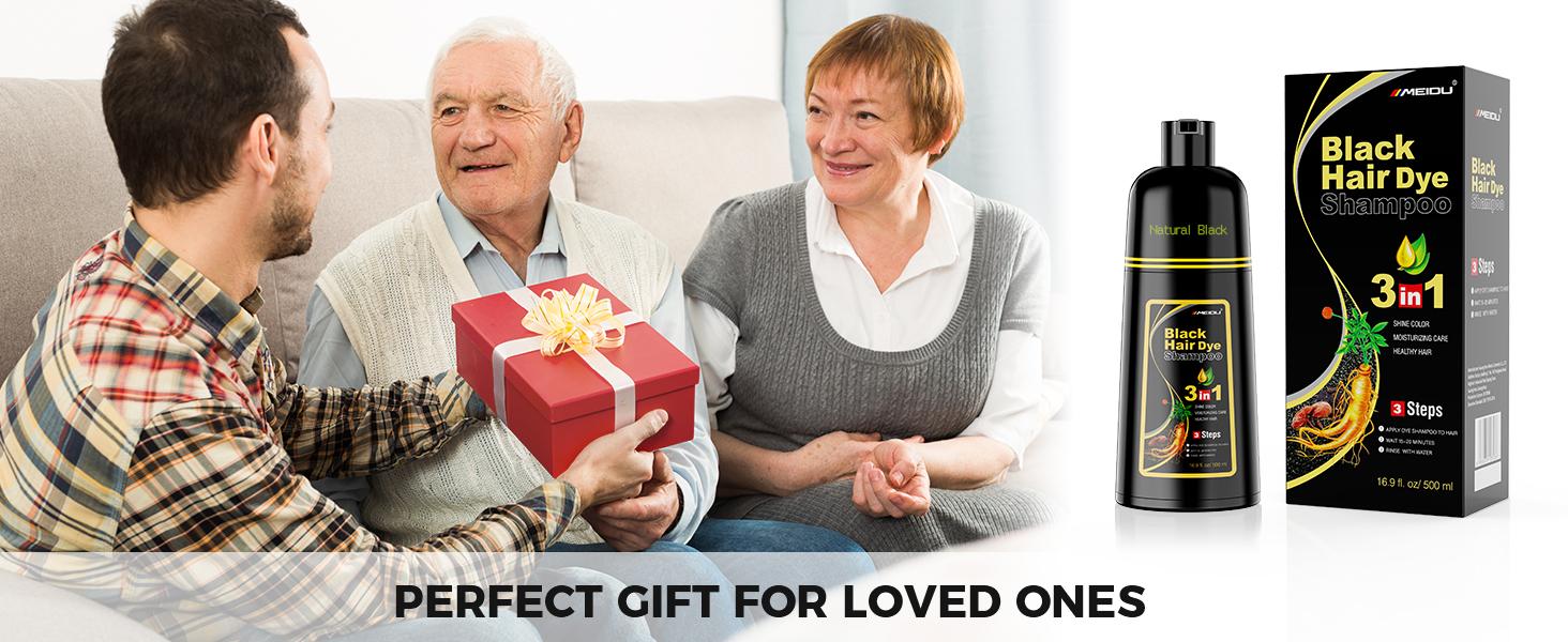 MEIDU Black Hair Dye Shampoo 3 in 1 - Can cover gray hairs,Herbal Ingredients,Contains Ginseng Extract, Natural Haircoloring MEIDU Black Hair Dye Shampoo 3 in 1 - Can cover gray hairs,Herbal Ingredients,Contains Ginseng Extract, Natural Haircoloring